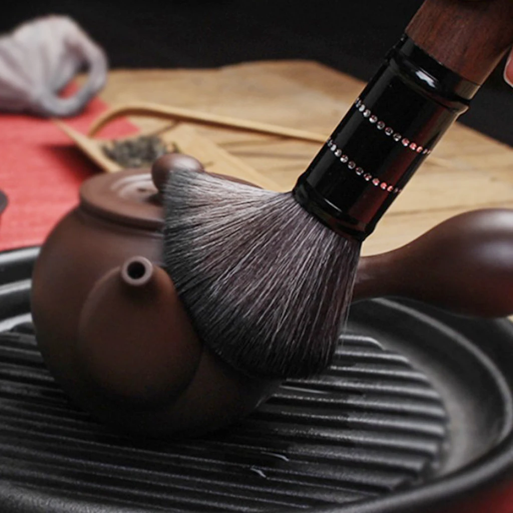 Chinese Ebony Black Sandalwood Kungfu Tea Brush for Teapot Tea Ceremony Utensils, 9 Styles for Choosing