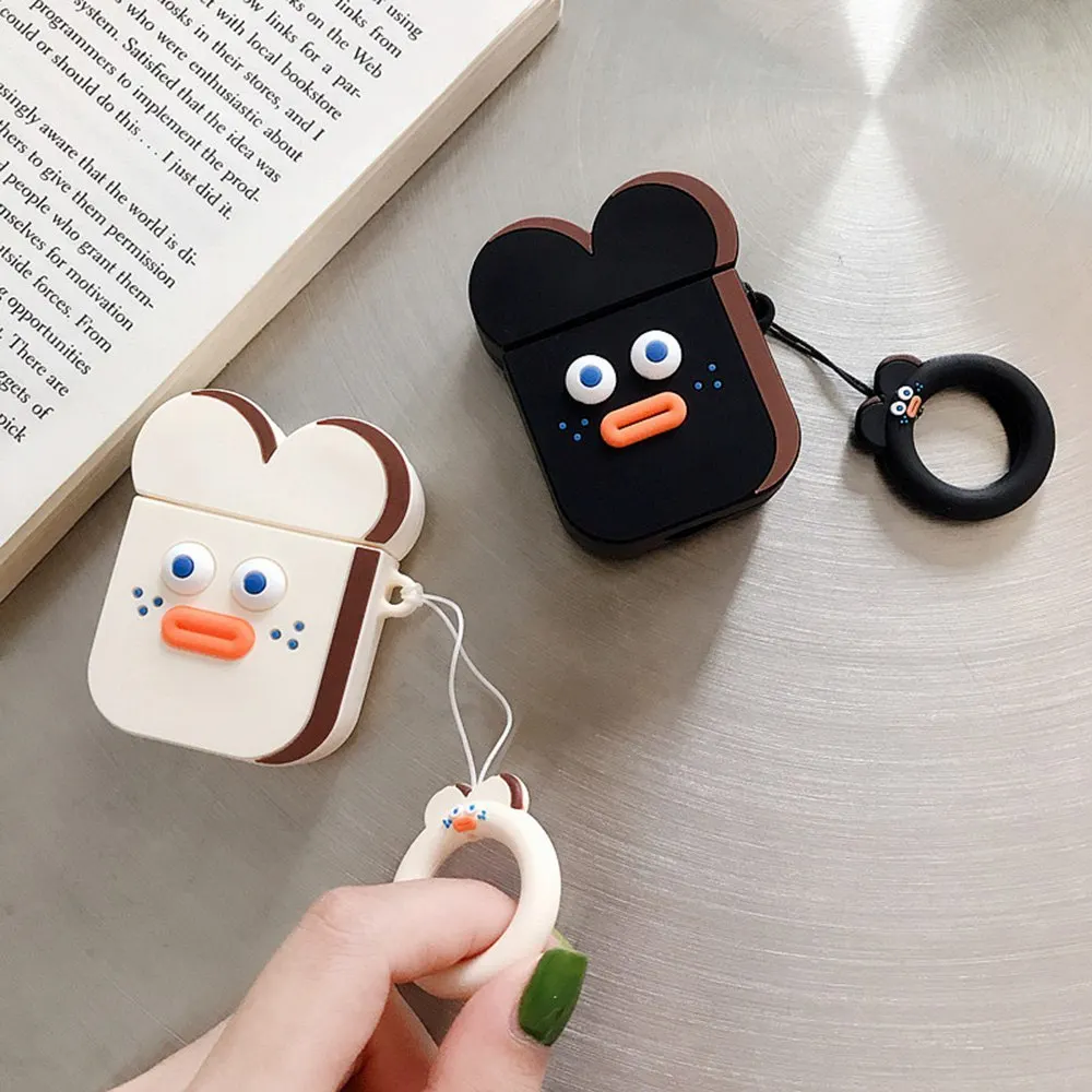 Милый мультяшный чехол для беспроводной bluetooth-гарнитуры Apple Airpods 1 2 мягкий
