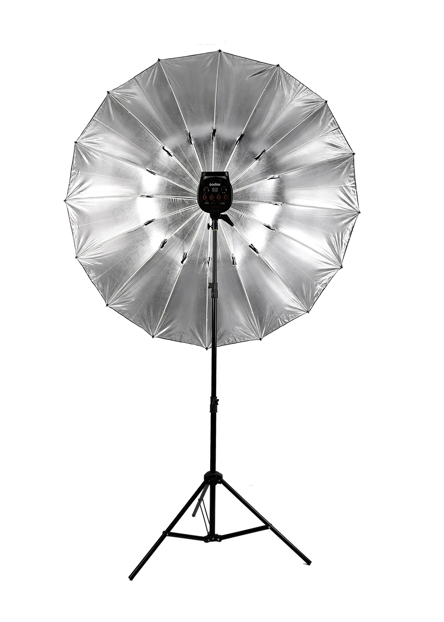 Зонт Godox 6" 150 см для студийной фотосъемки, черный серебристый отражающий зонтик+ большая крышка для студийной съемки