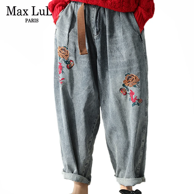 Max LuLu 2020 весенние корейские модные женские винтажные джинсовые брюки