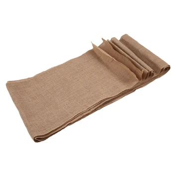 

Natural Flax Burlap Table Runner Table Decoration for Wedding Event Home Party Background Photo Props Supply 30cmx10M