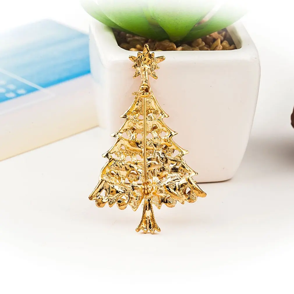 Модные богемные броши в виде рождественской елки звезды эмаль кристалл стразы