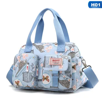 

Multi-layer Nylon Women Shoulder Bag Fashion Simple Girls Travel Handbags Messenger Bags Flowers Printed Shoulder Bag