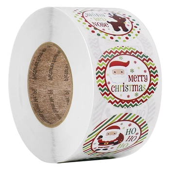 

500pcs Round Merry Christmas Thank You Stickers Seal Labels for Envelope Cards Gift Package Scrapbooking Decor HFing