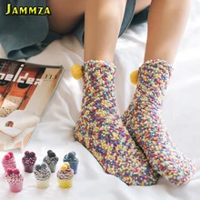 Новинка; сезон осень-зима; теплые женские носки; Подарочная коробка для девушки; пушистые кавайные разноцветные шерстяные носки в горошек; теплые домашние носки для сна; Meias