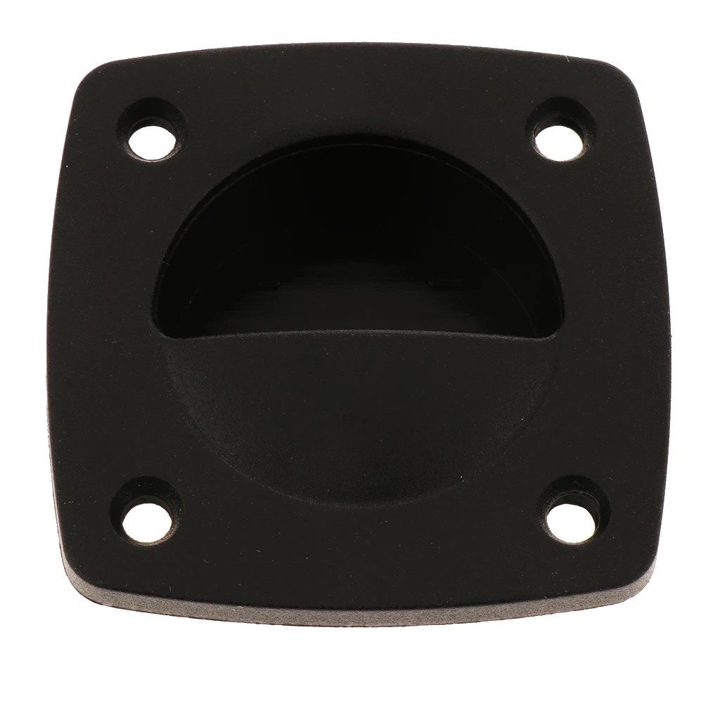 Plastic Black Door Handles Recessed Flush Pulls Drawer Knob 58 X 58mm