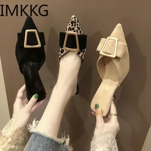 Women Slippers Slip On Mules Leopard Shoes Women Slides Home Slippers Mules Low Heel Shoes Ladies flock metal decoration Shoes Women Slippers Slip On Mules Leopard Shoes Women Slides Home Slippers Mules Low Heel Shoes Ladies flock metal decoration Shoes