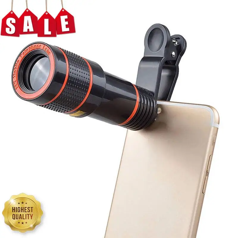 8X 12X Telescope Zoom lens Monocular Mobile Phone camera Lens for iPhone Samsung Smartphones for Camping hunting Sports sony lens for mobile