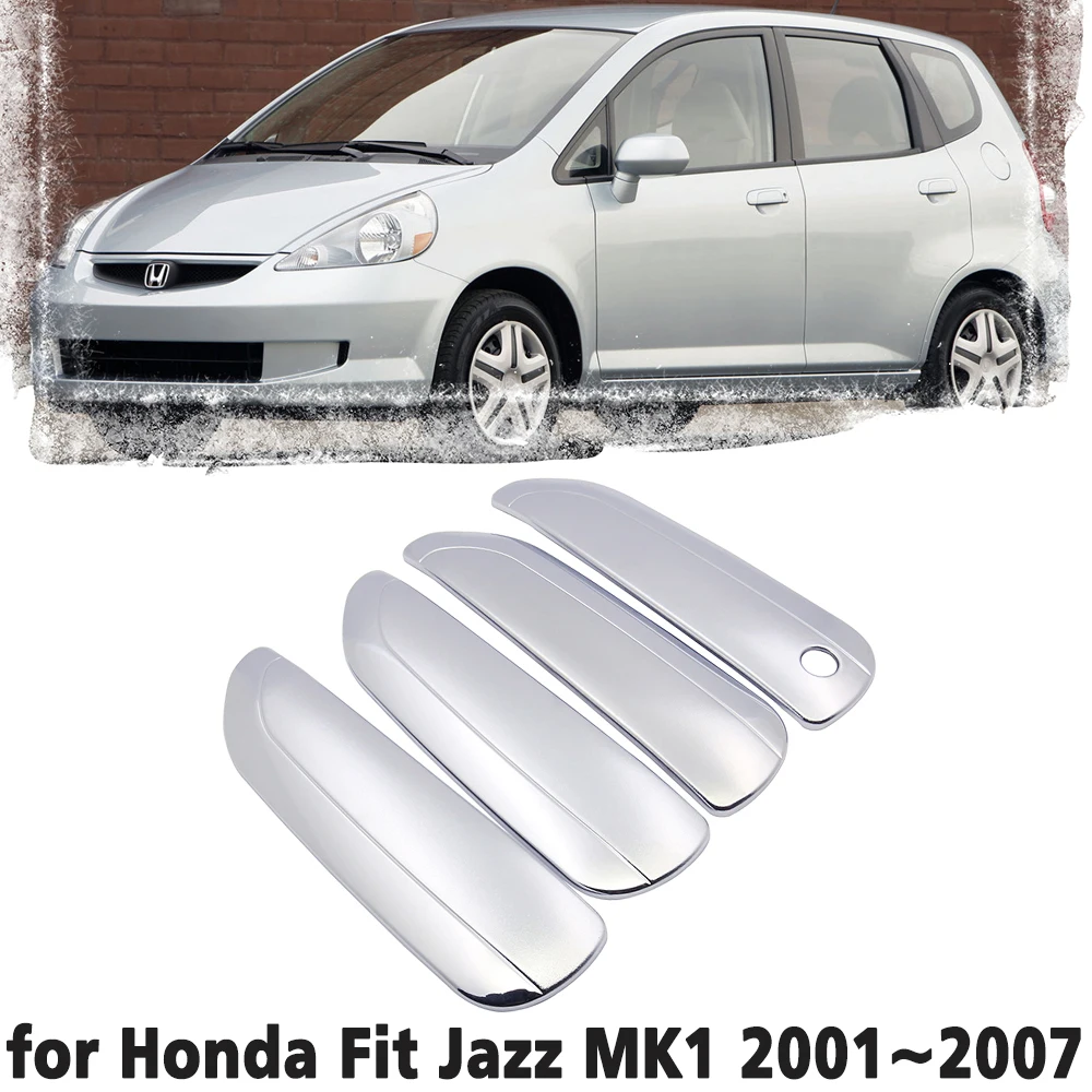 

Luxury chrome door handle cover trim protection cover for Honda Fit Jazz MK1 2001~2007 Car accessory sticker 2002 2003 2004 2005