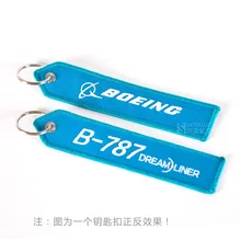Боинг логотип B-787 дорожные багажные бирки небесно-голубого цвета, с вышивкой, багажная бирка подарок для экипаж, пилот любитель авиации