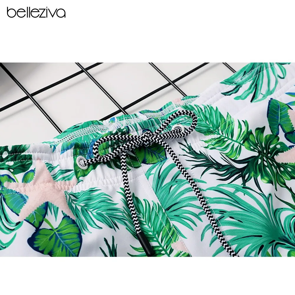 Belleziva мужские быстросохнущие пляжные шорты, шорты для плавания, повседневные шорты с принтом