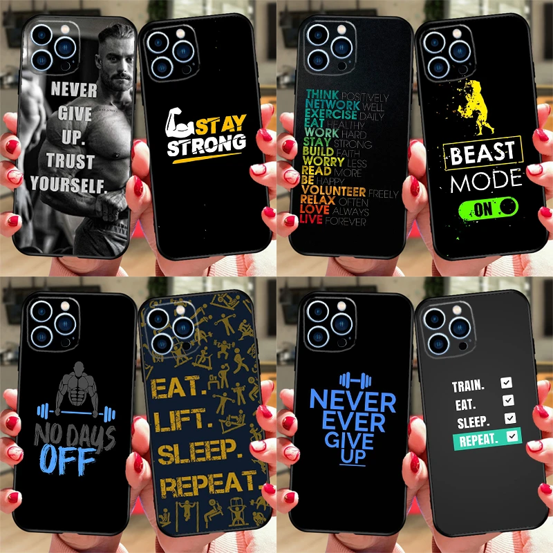 Gym Fitness Bodybuilding Phone Case For iPhone 12 13 Mini 11 Pro XS Max 6 7 8 Plus SE 2020 X XR Silicone Cover iphone 13 magnetic case