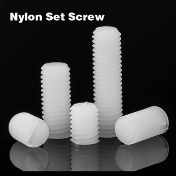 

M3 M4 M5 M6 M8 White Nylon Set Screw Metric Thread Grub Bolt