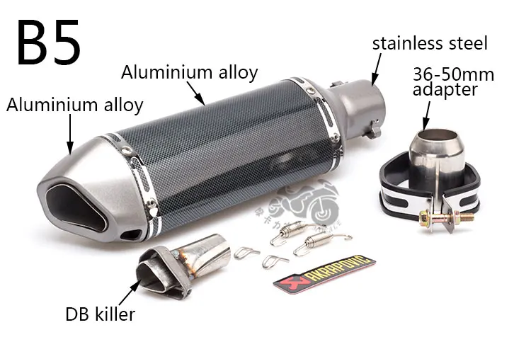 51 мм Akrapovic Модифицированная выхлопная труба мотоцикла косая маленькая шестиугольная имитация углеродного волокна из нержавеющей стали для R6 R3 600
