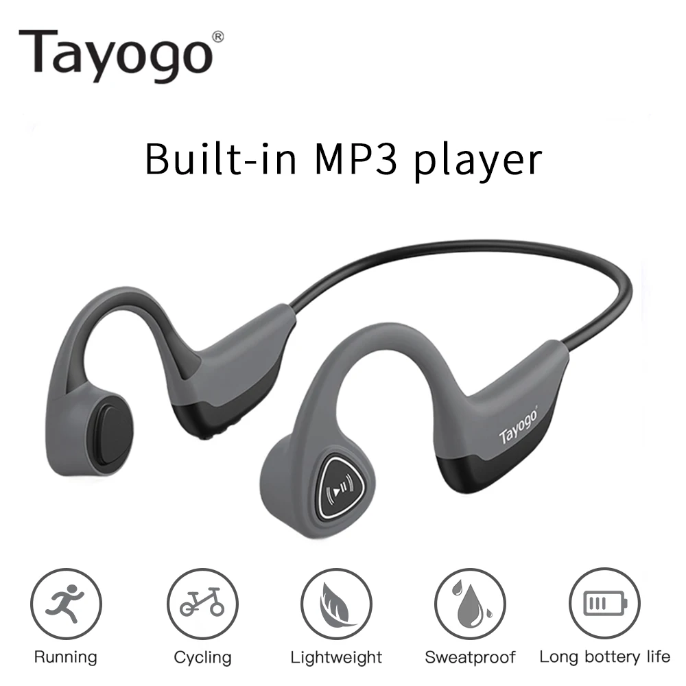 Модный mp3 плеер Tayogo S3 с костной проводимостью 8 ГБ для спорта защитой от пота ушным