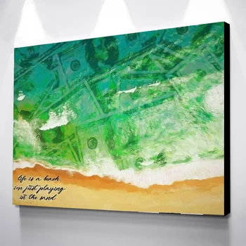 

Money beach Wall Art Home Decor Drop Shipping Poster Canvas Cuadros Decoraci N Dormitorio Retro Poster