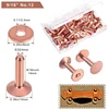 50 Sets of Copper Rivets and Burrs,Leather Belt Wallets, Leather Copper Rivets, Leather DIY Craft Supplies (9/16 Inches) 6