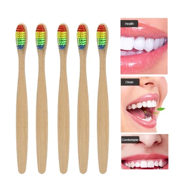 

1Pc Mixed Color Wood Toothbrush Eco Friendly Wooden Tooth Brush Soft Bristle Tip Charcoal Adult Oral Care Toothbrush