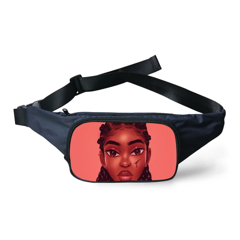 FORUDESIGNS/поясная сумка для женщин, черная, для девочек, Волшебная африканская поясная сумка, Женские поясные сумки на молнии, Женская поясная сумка, сумка для денег - Цвет: YQ3714Z