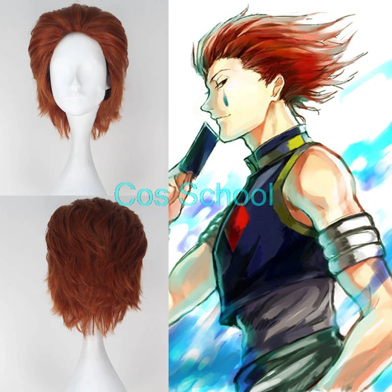 Cos School Hunter X Hunter Hisoka Косплей парики коричневые короткие волосы Hisoka парик аксессуары Phantom Troupe Hisoka костюмы