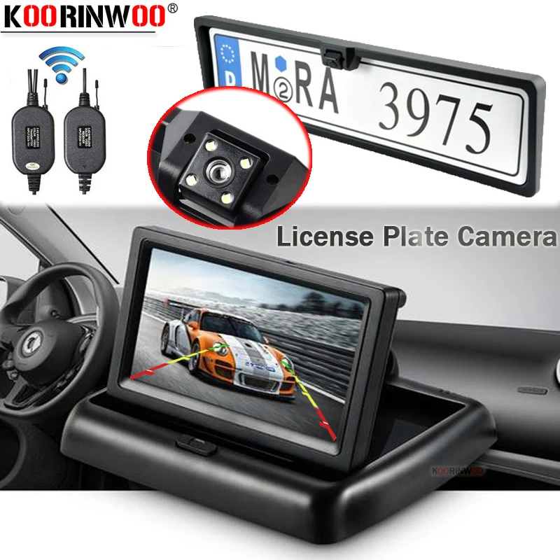Система парковки Koorinwoo 2 4G AHD складной TFT-монитор 4 3 дюйма камера заднего вида |