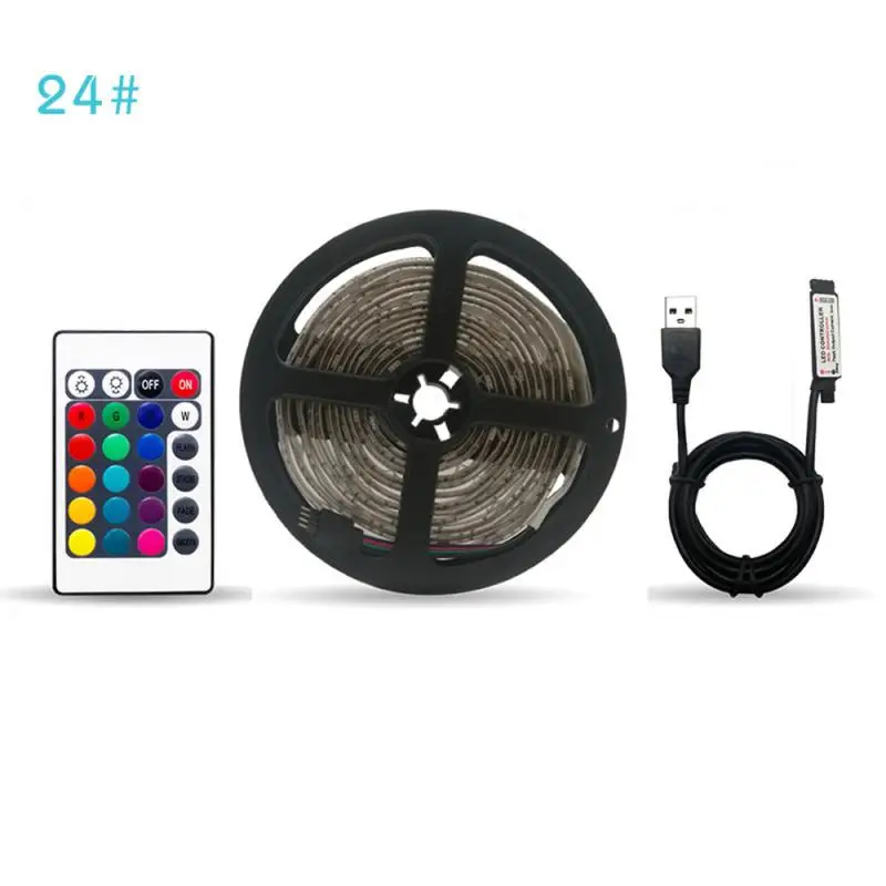 USB 1 м-5 м RGB цветной 5050 Светодиодный светильник ТВ задний светильник s SMD2835 гибкая светодиодная лента световой полосы RGB диод DC 12 В+ пульт дистанционного управления