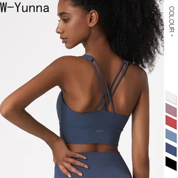 

2019 New Sexy Non-adjusted Straps Padded Fitness Top High Stretch Quick Dry Breathable Gym Athletic Women Solid Color Yoga Bra