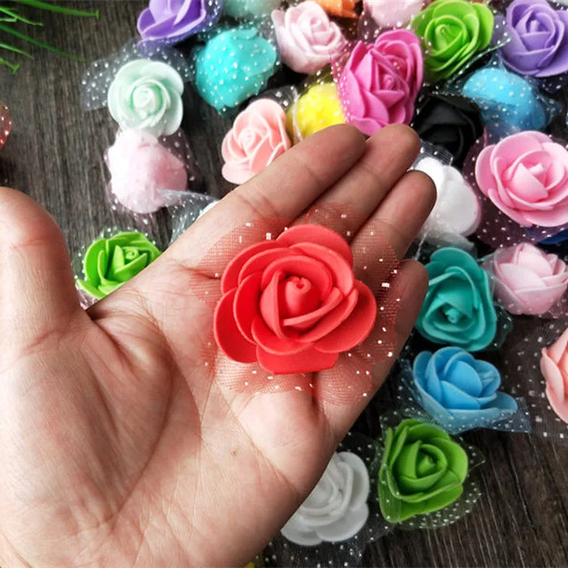 

144pcs Multicolor fake flowers PE foam rose Artificial flowers cheap festival wreath decor for home wedding diy new Year gifts