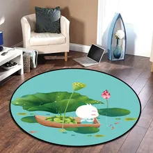 Современный простой нескользящий круглый ковер печать в формате HD полиэстеровый напольный коврик компьютерный стул Коврик Гостиная Детская Спальня Ковер