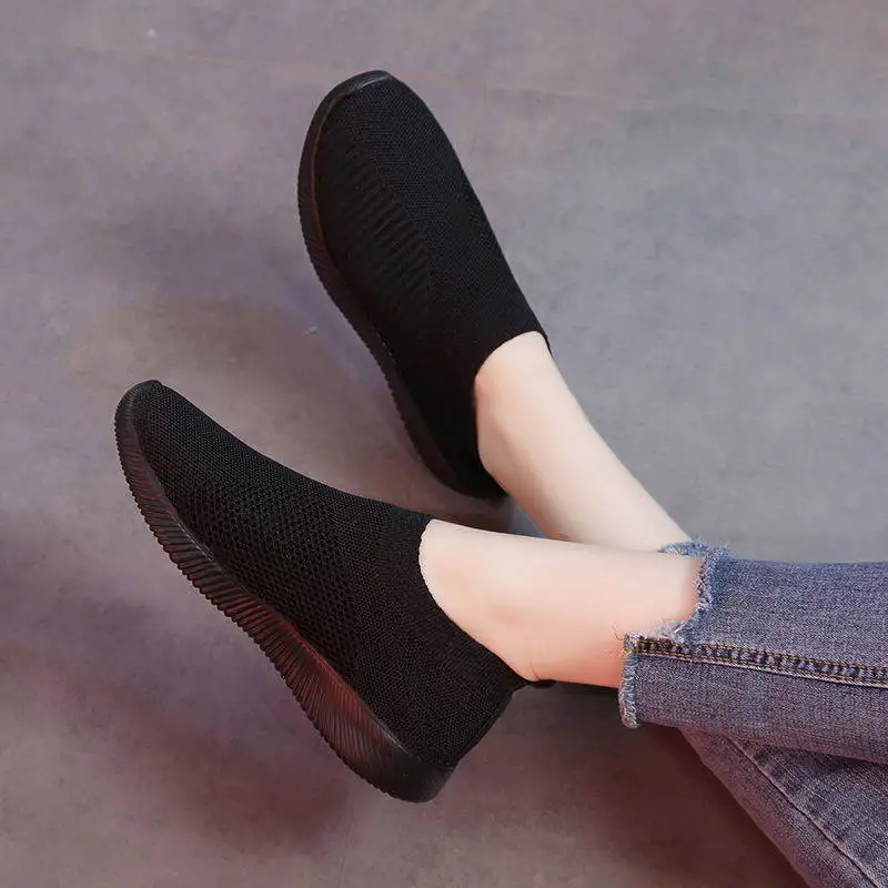 

Couple socks shoes female summer new students Korean version of the wild fly woven casual shoes a pedal mesh breathable mesh sho