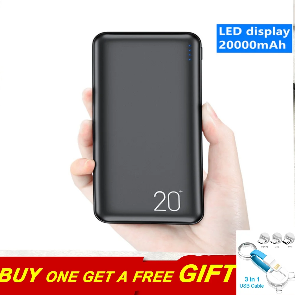 20000mah LED Display FLOVEME power Bank 10000 мАч двойной USB power bank Внешний аккумулятор Портативный power bank Bateria внешний аккумулятор 20000 мАч - Цвет: 20000mah LED Display