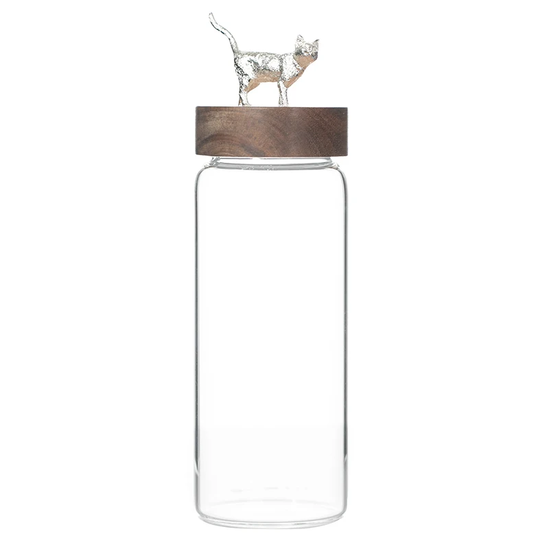 Food storage glass jars lead-free kitchen storage bottles with lid sealed cans large capacity candy glass jar tea box WF1111025 - Цвет: A  large