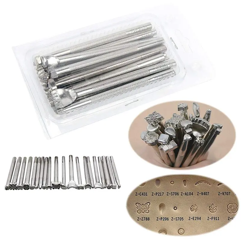 

Hot Sale 20pcs Leather Carving Working Saddle Making Tools Set DIY Hammer Swivel Knife Leather Craft Modelling