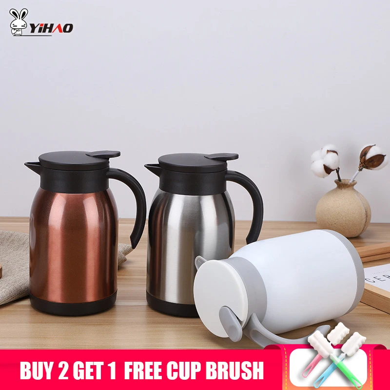 Yihao 900ml High Quality Stainless Steel Hot Water Bottle Coffee Pot Home Daily Vaccum Thermal Insulation Kettle Simple Vacuum | Дом и сад