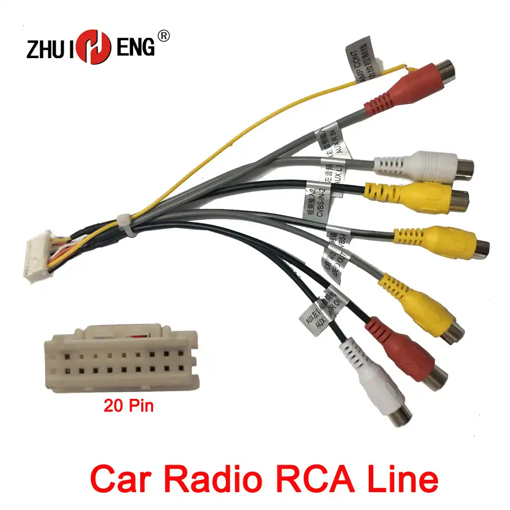 VODOOL 20Pin Plug to 6x3.5mm RCA Female Car Audio Stereo Radio