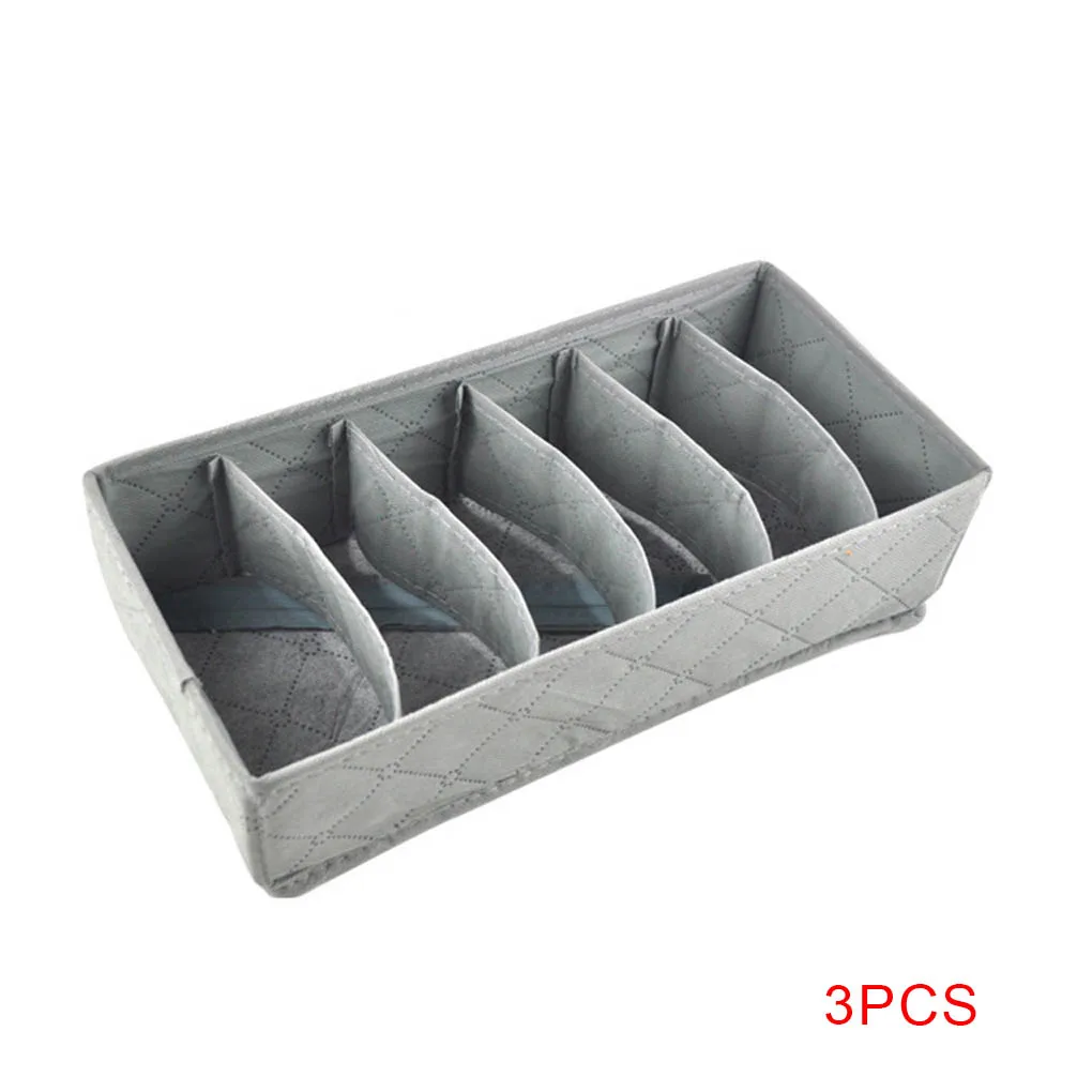 3pcs Новинка, 3 шт./партия, 3 в 1, Бамбуковая коробка для хранения, контейнер, разделитель для ящиков, с крышкой, шкаф, коробки для галстуков, носков, бюстгальтеров, нижнего белья, органайзер - Цвет: 3pcs