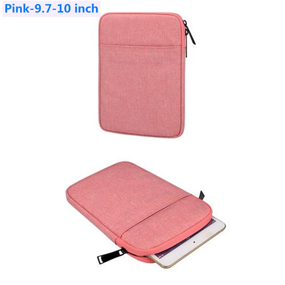 Pink-9.7-10 inch Ударопрочный чехол для планшета Apple Ipad Pro 7,9/8 дюймов 9,7/10 дюймов, плоская оболочка mini pro 2345 просо, войлочный чехол на молнии - Цвет: Pink-9.7-10 inch