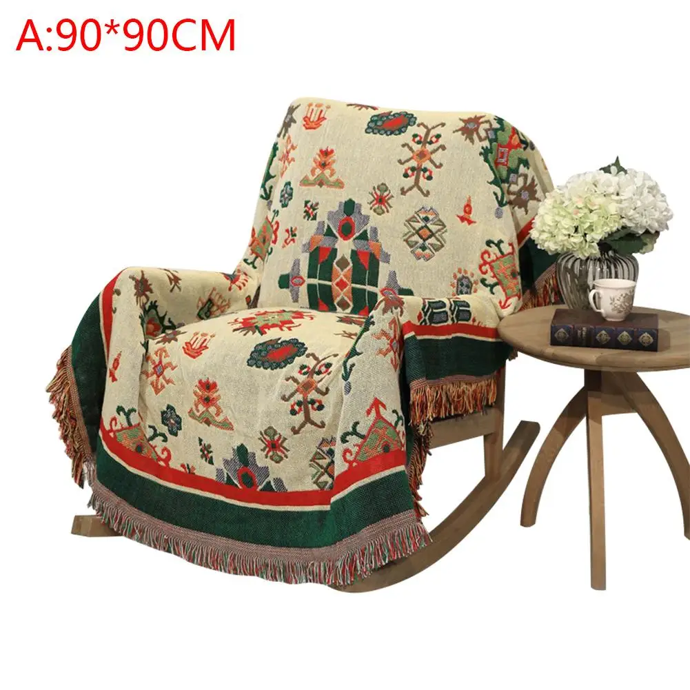 Bohemian Throw Blanket Tapestry Sofa Knitted Blanket Universal Dust-Proof Furniture Cover Sofa Towel For Home Decoration - Цвет: A