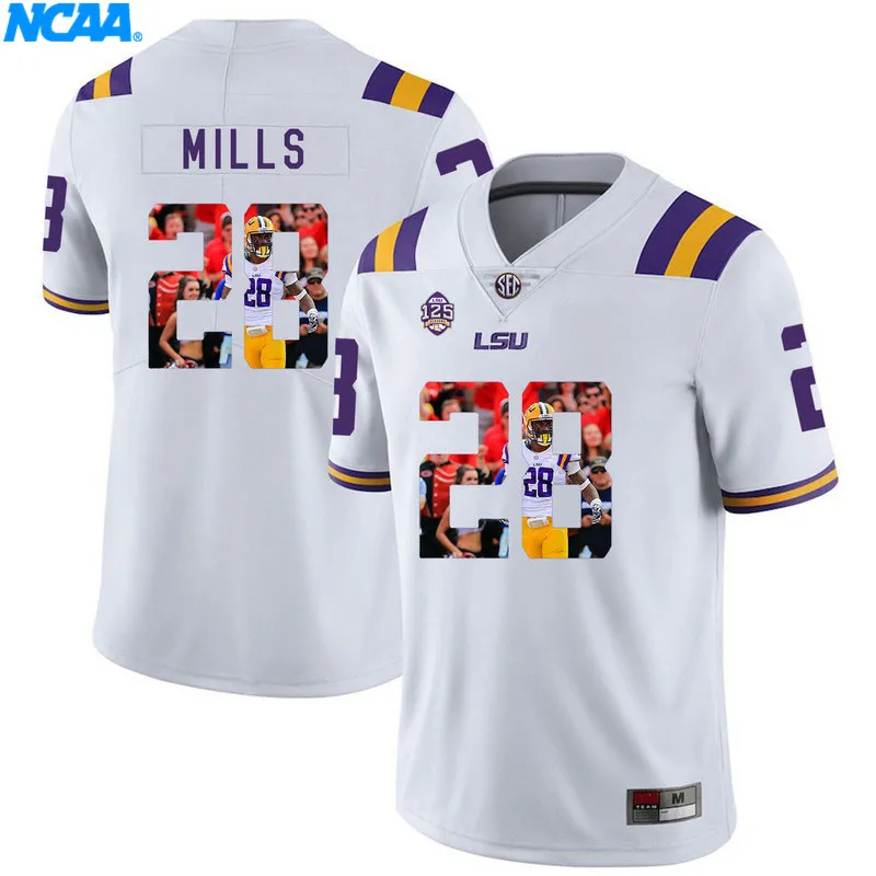 Новое поступление высокое качество майки Jalen Mills#28 колледж футболка ограниченной серии Майки S-XXXL - Цвет: 2