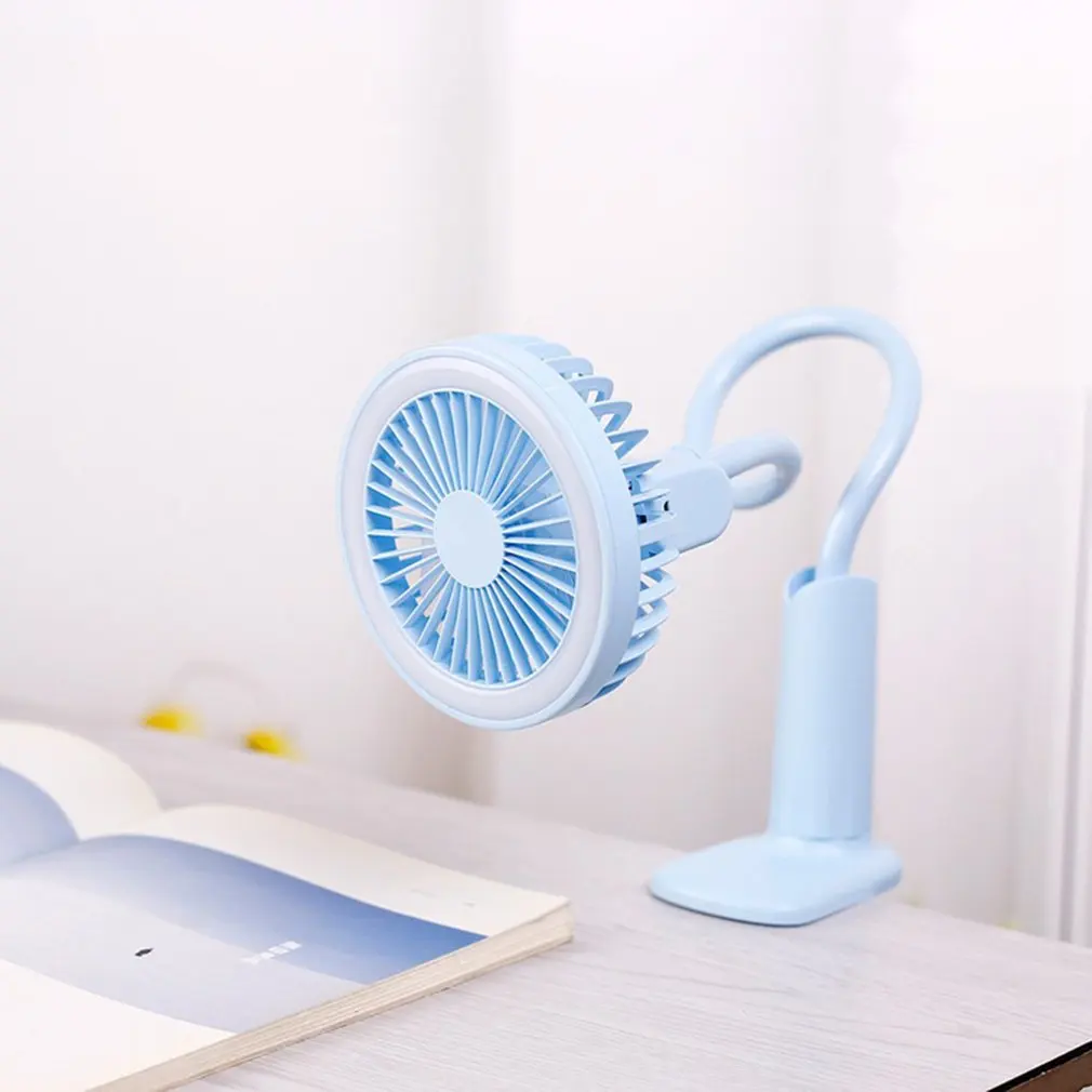 

Portable USB Fan with LED light Cooler mini Fans Handy clip Small Desk Desktop USB Cooling Fan 2 Speed Adjustable