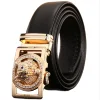 2020 new designer belts men high quality luxury fiber leather big size 140 cm 150 160 automatic buckle wolf 170 180 plus brown