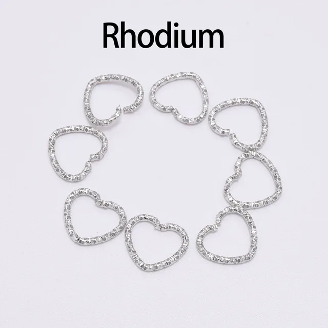 50-100pcs 8-20mm Round Jump Rings Twisted Open Split Rings jump rings Connector For Jewelry Makings Findings Supplies DIY Rhodium-heart