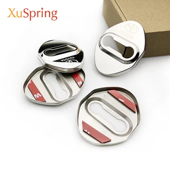 

For Toyota Camry Highlander Corolla C-HR RAV4 HIACE Aygo Door Lock Cover Caps Protective Stainless Steel Car-styling