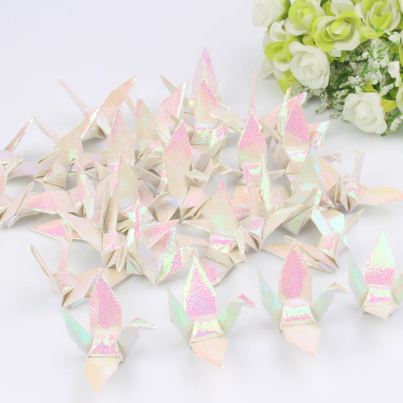 100 шт. бумажные журавли в перламутровом сложенном виде оригами птица конфеттис