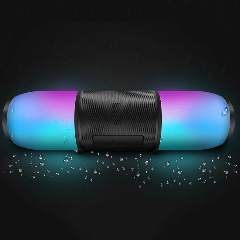 Портативная Водонепроницаемая Bluetooth Колонка со светодиодной подсветкой