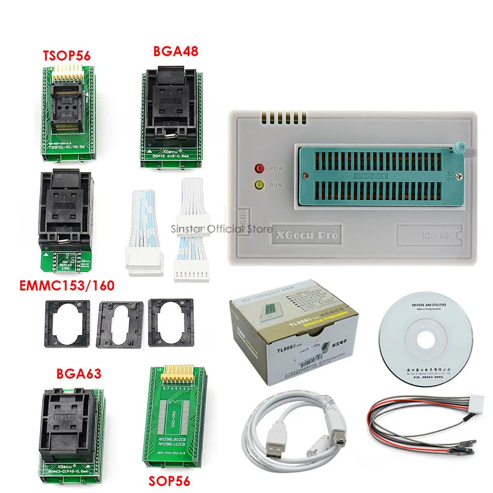 100% Original TL866II Plus USB High Performance Programmer Support 15000+ ICs ISP/NAND Flash/BGA48/BGA63/TSOP56/SOP56 adapter | Компьютеры