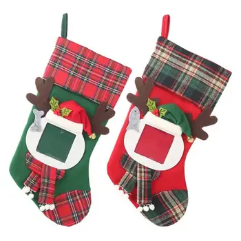 

Christmas Stocking Santa Claus Sock Gift Holder Xmas Tree Decoration Candy Bags M6CC