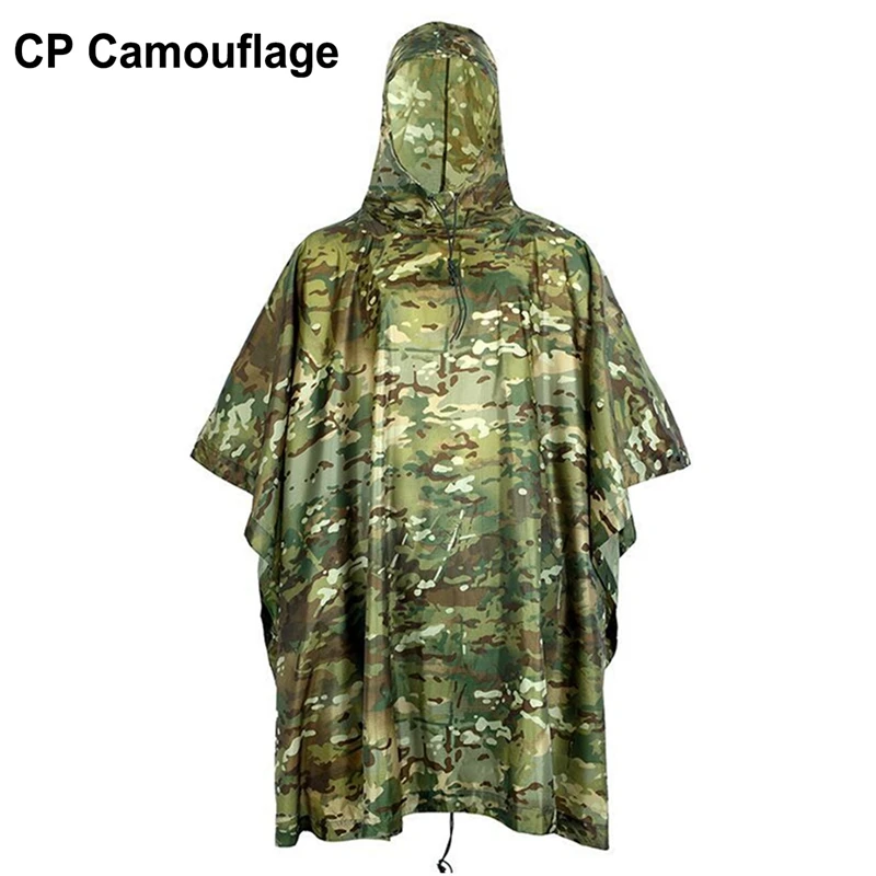 CP Camouflage Водонепроницаемый переносной пончо камуфляж Чехол для кемпинга охота пончо укрытие военная одежда Многофункциональный Аварийный плащ - Цвет: CP Camouflage