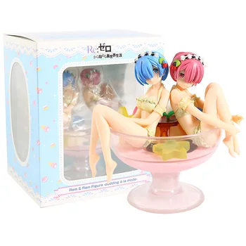 

Re:Life in a different world from zero Rem Ram pudding Wine glass Ver. PVC Action Figure Collectible Model Toys For Kids Gift