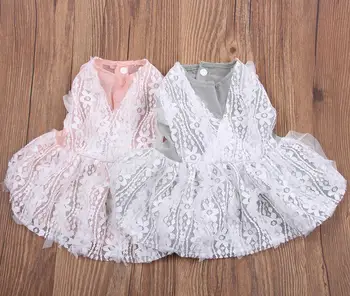 

New Princess Dog Cat Dress Shirt Floral&Lace Cat Puppy Skirt Spring/Summer Apparel Outfit